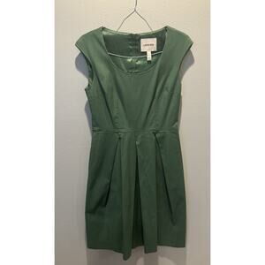 Lands End Women’s Green Pleated Knee Length Dress Size 8